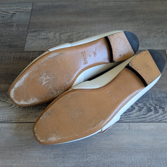 Bally Janelle Buckled Leather Convertible Babouche Slipper Loafers in Bone - Picture 10 of 11